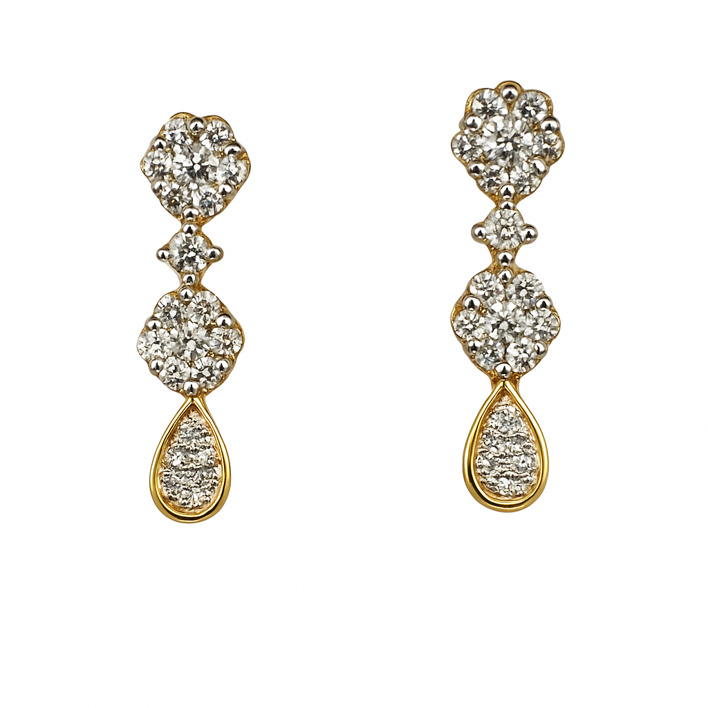 Beautiful 18 Kt  Natural Diamond Earing